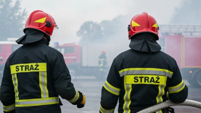 Pożar hali produkcyjnej w Zagórzu: strażacy walczą z ogniem przez całą dobę