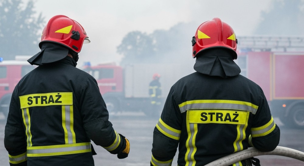 Pożar hali produkcyjnej w Zagórzu: strażacy walczą z ogniem przez całą dobę